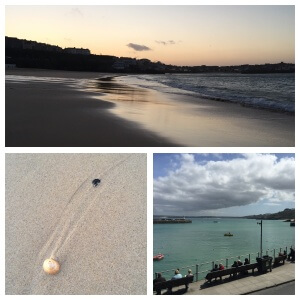 Collage of beach and sea photos from St Ives